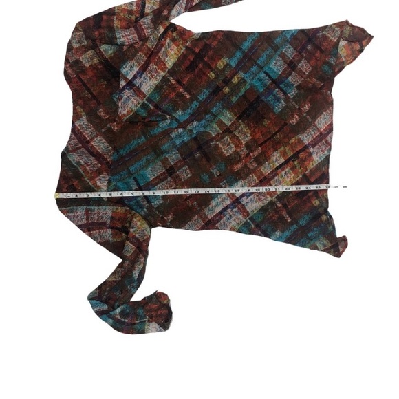 Notations Autumn Colored Shark Bite Hem Blouse - Picture 8 of 13